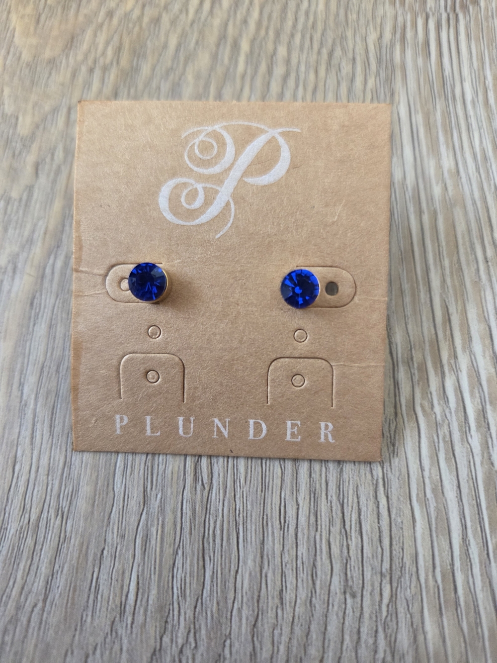 Plunder Kids Cobalt Blue Crystal Stud Earrings